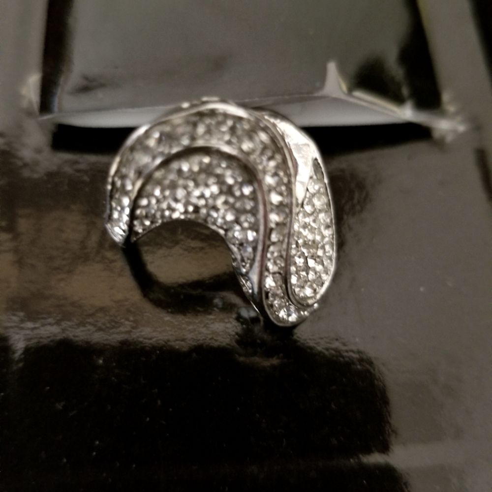 Curved Rhinestone Ring - image 1